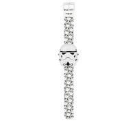 Star Wars STAR427 Montre numérique pour garçon dotée d'un cadran blanc à affichage numérique et d'un bracelet en plastique blanc