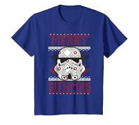 Star Wars Stormtrooper Ugly Noël Sweater T-Shirt, Enfant, Bleu Royal, 6 Ans