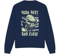Star Wars - Sweat-shirt homme/femme unie "Yoda Best Dad" TV3972 (XXL) (Bleu marine)