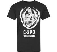 Star Wars officiel homme C-3PO Lightning Crest T-shirt NS4639 (L) (Noir)