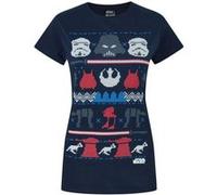 Star Wars - T-shirt de Noël côté obscur - Femme (S) (Bleu) - UTNS4237 Bleu G