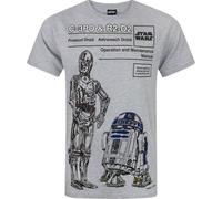 Star Wars - T-shirt C3PO et R2D2 - Homme (XS) (Gris) - UTNS4139 Gris G