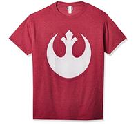 STAR WARS 3 x 4 cm. T-Shirt avec Logo Graphique et Symbole d'alliance, Rouge chiné, M Homme