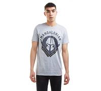 Star Wars T-Shirt Mandalorian - Bounty Hunter pour Homme, Bounty Hunter Grey Marl, S UK