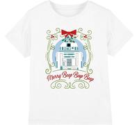 Star Wars - T-shirt "Merry Beep Boop Beep" pour enfants - design de Noël TV3599 (116) (Blanc)