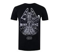 Star Wars T-Shirt Millenium Lines pour Homme, Noir, Taille S