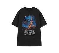 Star Wars T-Shirt Noir à Manches Courtes pour Hommes | Tee-Shirt Graphique de Science-Fiction Classique | Rétro Dark Vador, Luke Skywalker et Yoda Print | Vêtements pour Hommes