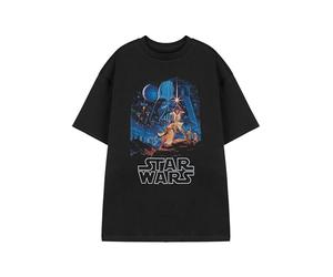 Star Wars T-Shirt Noir à Manches Courtes pour Hommes | Tee-Shirt Graphique de Science-Fiction Classique | Rétro Dark Vador, Luke Skywalker et Yoda Print | Vêtements pour Hommes