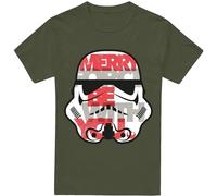 Star Wars - T-shirt pour homme "Merry Force Be With You" - design de Noël TV4148 (XXL) (Vert militaire)