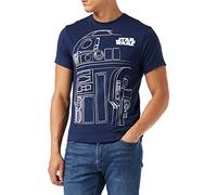 Star Wars T-Shirt R2d2 Outline pour Homme, Bleu (Bleu Marine), S UK