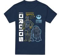 Star Wars - T-shirt "Rebel Droids" pour homme TV3582 (S) (Bleu marine)