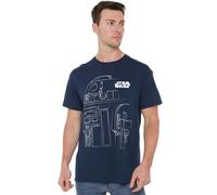 Star Wars T-Shirt Unisexe Star Wars R2d2 Outline, Bleu Marine, 3XL
