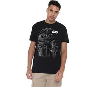 Star Wars T-Shirt Unisexe Star Wars R2d2 Outline, Noir, 3XL