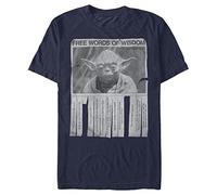 STAR WARS T-Shirt Yoda Words of Wisdom pour Homme, Bleu Marine, Taille L