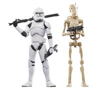 STAR WARS The Black Series Phase II Clone Trooper & Battle Droid, The Clone Wars Troop Building Lot de 2 figurines à collectionner 15,2 cm