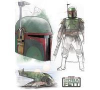 Star Wars : The Book Of Boba Fett - Impression sur toile "Concept Sketches" PM9716 (40 cm x 30 cm) (Blanc/Vert)