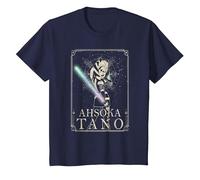 Star Wars The Clone Wars Ahsoka Tano Tarot Card T-Shirt, Enfant, Bleu Marine, 4 Ans