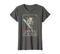 Star Wars The Clone Wars Ahsoka Tano Tarot Card T-Shirt, Femme, Asphalte, L