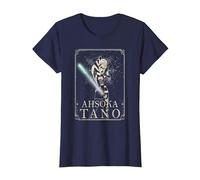 Star Wars The Clone Wars Ahsoka Tano Tarot Card T-Shirt, Femme, Bleu Marine, M