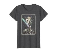 Star Wars The Clone Wars Ahsoka Tano Tarot Card T-Shirt, Femme, Chiné Foncé, M