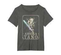 Star Wars The Clone Wars Ahsoka Tano Tarot Card T-Shirt, Femme Grandes Tailles, Asphalte, 6X