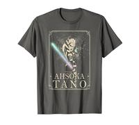 Star Wars The Clone Wars Ahsoka Tano Tarot Card T-Shirt, Homme, Asphalte, XXL