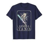 Star Wars The Clone Wars Ahsoka Tano Tarot Card T-Shirt, Homme, Bleu Marine, M