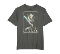 Star Wars The Clone Wars Ahsoka Tano Tarot Card T-Shirt, Homme Grandes Tailles, Asphalte, 2X Tall