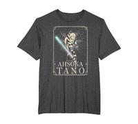 Star Wars The Clone Wars Ahsoka Tano Tarot Card T-Shirt, Homme Grandes Tailles, Chiné Foncé, 6X Tall