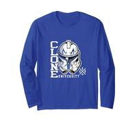 Star Wars The Clone Wars Captain Rex Clone University Manche Longue, Unisexe pour Adultes, Bleu Royal, XL