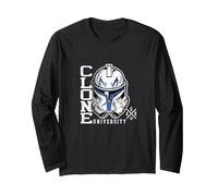 Star Wars The Clone Wars Captain Rex Clone University Manche Longue, Unisexe pour Adultes, Noir, S