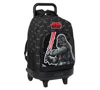 Star Wars The Fighter - Grand Sac à Dos à roulettes, Compact, Amovible, idéal pour Enfants de différents âges, Confortable et Polyvalent, qualité et résistance, 33 x 22 x 45 cm, Couleur Noire, Noir,