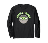 Star Wars: The Mandalorian Baby Yoda Chill Vibes Logo Manche Longue