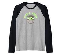 Star Wars: The Mandalorian Baby Yoda Chill Vibes Logo Manche Raglan