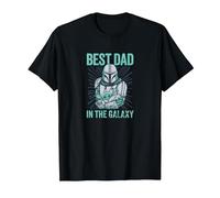 Star Wars: The Mandalorian Fête des Pères Best Dad in Galaxy T-Shirt, Homme, Noir, S