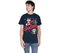 Star Wars The Mandalorian Grogu Christmas Joy to The Galaxy T-Shirt Unisexe Bleu Marine, Bleu Marine, S