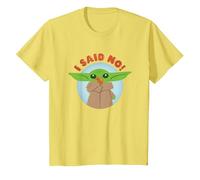 Star Wars The Mandalorian Grogu I Said No! Funny Cute Snack T-Shirt, Enfant, Citron, 10 Ans