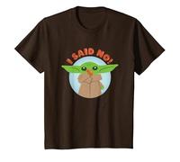 Star Wars The Mandalorian Grogu I Said No! Funny Cute Snack T-Shirt, Enfant, Marron, 4 Ans