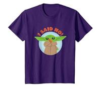 Star Wars The Mandalorian Grogu I Said No! Funny Cute Snack T-Shirt, Enfant, Violet, 6 Ans