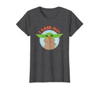 Star Wars The Mandalorian Grogu I Said No! Funny Cute Snack T-Shirt, Femme, Chiné Foncé, 3XL