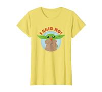 Star Wars The Mandalorian Grogu I Said No! Funny Cute Snack T-Shirt, Femme, Citron, XXL