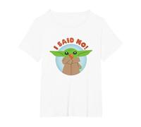Star Wars The Mandalorian Grogu I Said No! Funny Cute Snack T-Shirt, Femme Grandes Tailles, Blanc, 6X