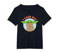 Star Wars The Mandalorian Grogu I Said No! Funny Cute Snack T-Shirt, Femme Grandes Tailles, Noir, 5X