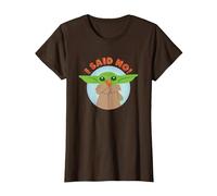Star Wars The Mandalorian Grogu I Said No! Funny Cute Snack T-Shirt, Femme, Marron, L