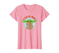 Star Wars The Mandalorian Grogu I Said No! Funny Cute Snack T-Shirt, Femme, Rose, XS