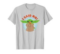 Star Wars The Mandalorian Grogu I Said No! Funny Cute Snack T-Shirt, Homme, Argent, XL