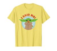 Star Wars The Mandalorian Grogu I Said No! Funny Cute Snack T-Shirt, Homme, Citron, M
