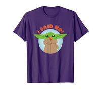 Star Wars The Mandalorian Grogu I Said No! Funny Cute Snack T-Shirt, Homme, Violet, 3XL