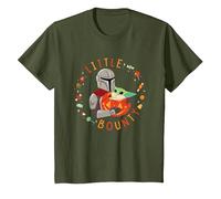 Star Wars The Mandalorian Grogu Little Bounty Halloween T-Shirt, Enfant, Olive, 6 Ans