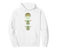 Star Wars The Mandalorian Grogu Trio Cartoon Poses Sweat à Capuche, Unisexe pour Adultes, Blanc, XXL